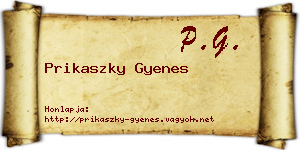 Prikaszky Gyenes névjegykártya